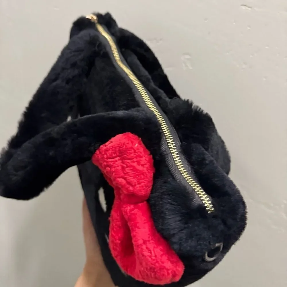 Colorblock Handmade Real Shearling Kitty Cat Large Tote/Shoulder Bag/Crossbody